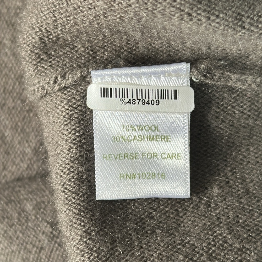 Garnet Hill dark Gray Wool Cashmere Oversized Turtleneck Sweater tunic small - Picture 8 of 9